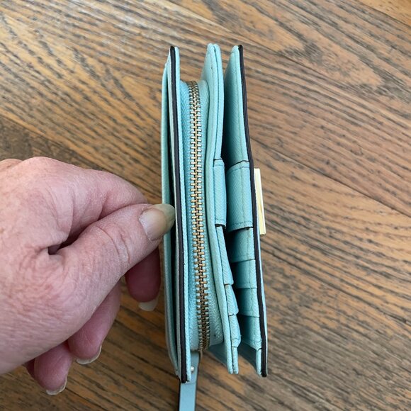 Kate Spade New York Cara Newberry Lane Blue Small Leather Fold Wallet - Picture 9 of 10